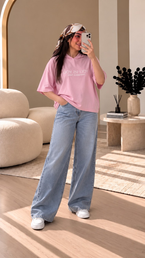 تیشرت زنانه کلاه دار لش